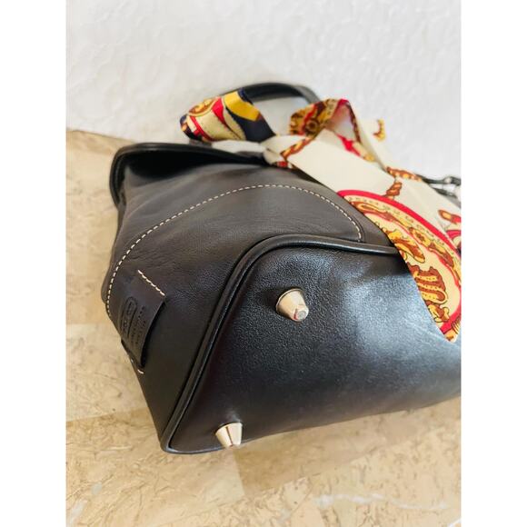 Coach Black Leather double handle Hampton Satchel Bag purse 9268 - Picture 7 of 10